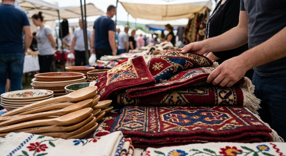 Nákup tradičních produktů na rumunském trhu