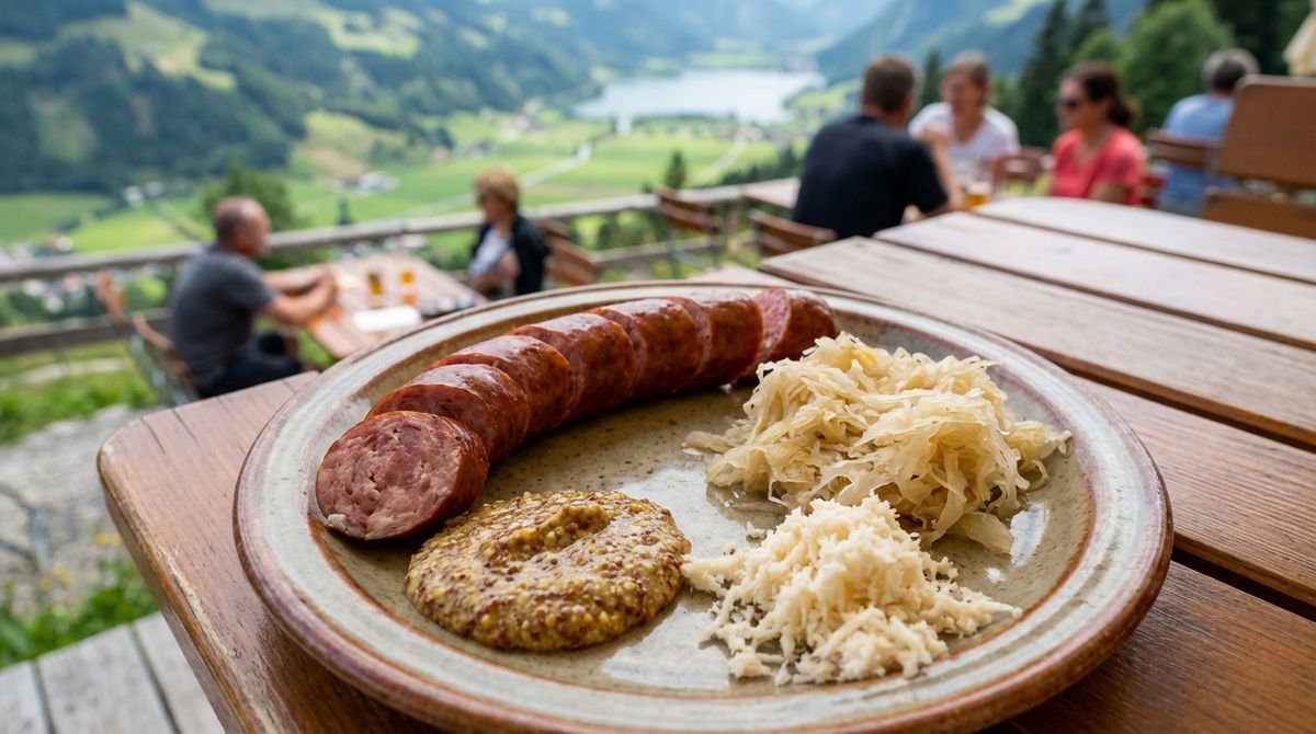 Kranjská klobása patří mezi nejznámější speciality slovinské kuchyně