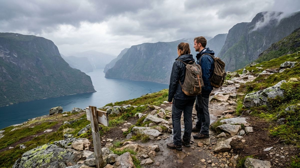 Aktivní dovolená v Norsku často kombinuje výhledy, turistiku a přesuny krajinou