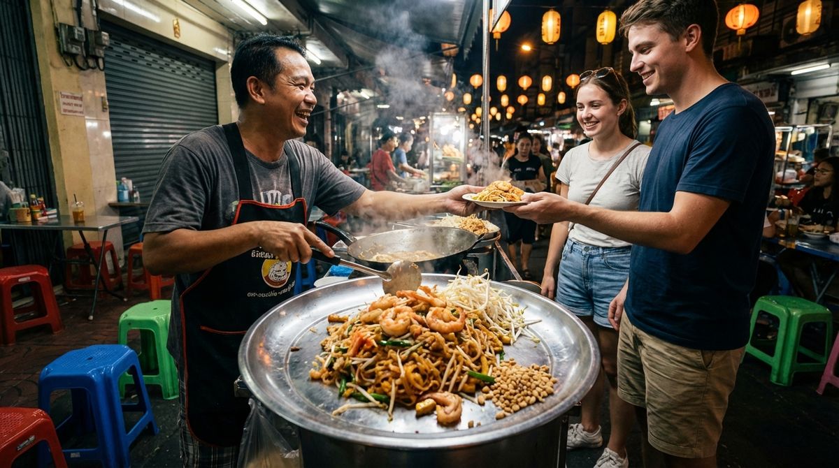 Thajsko - Street food - Pad thai