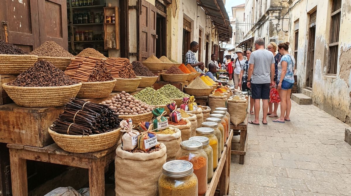 Tržiště na Zanzibaru - koření