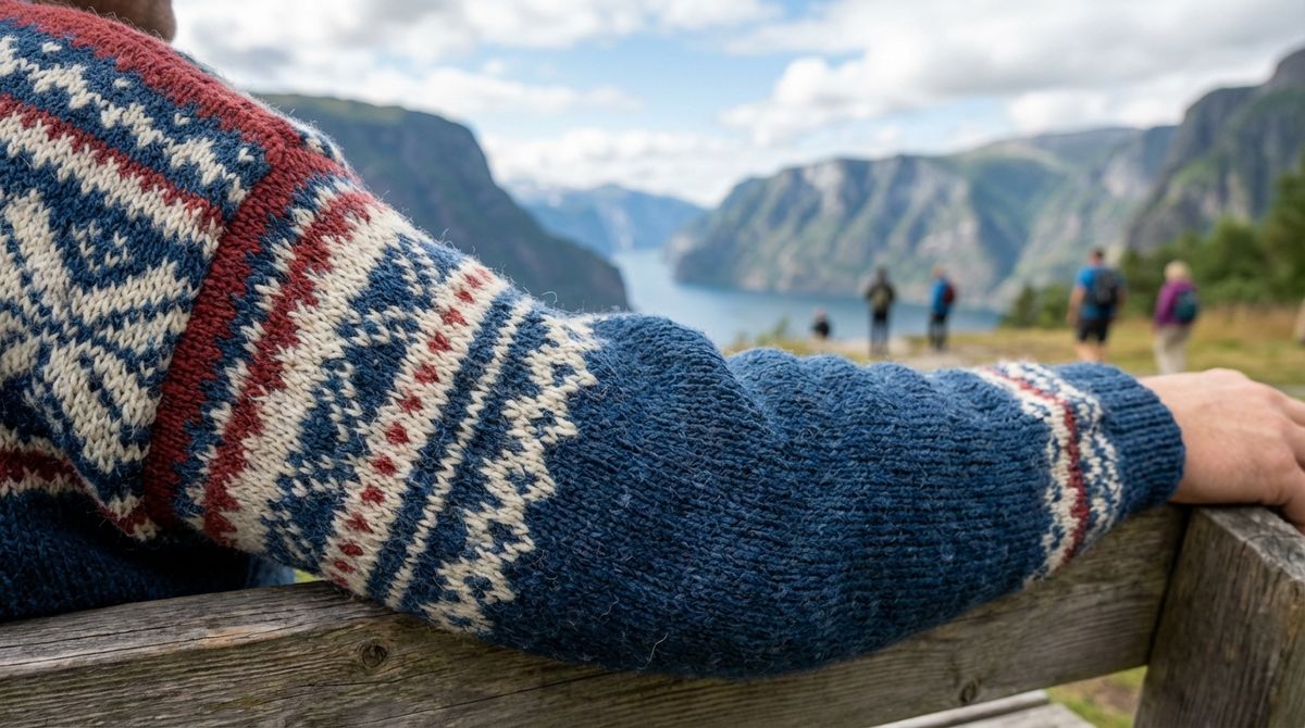 Tradiční norský vlněný svetr patří k nejoblíbenějším a nejpraktičtějším suvenýrům.